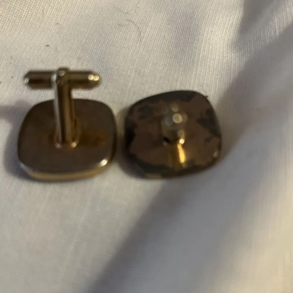 VTG Enamel Pink Elephant Cufflinks Silver Tone Mid Century